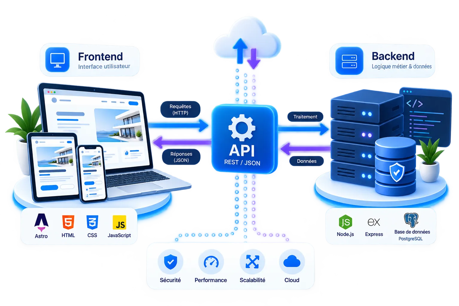 Illustration sur l'architecture fullstack