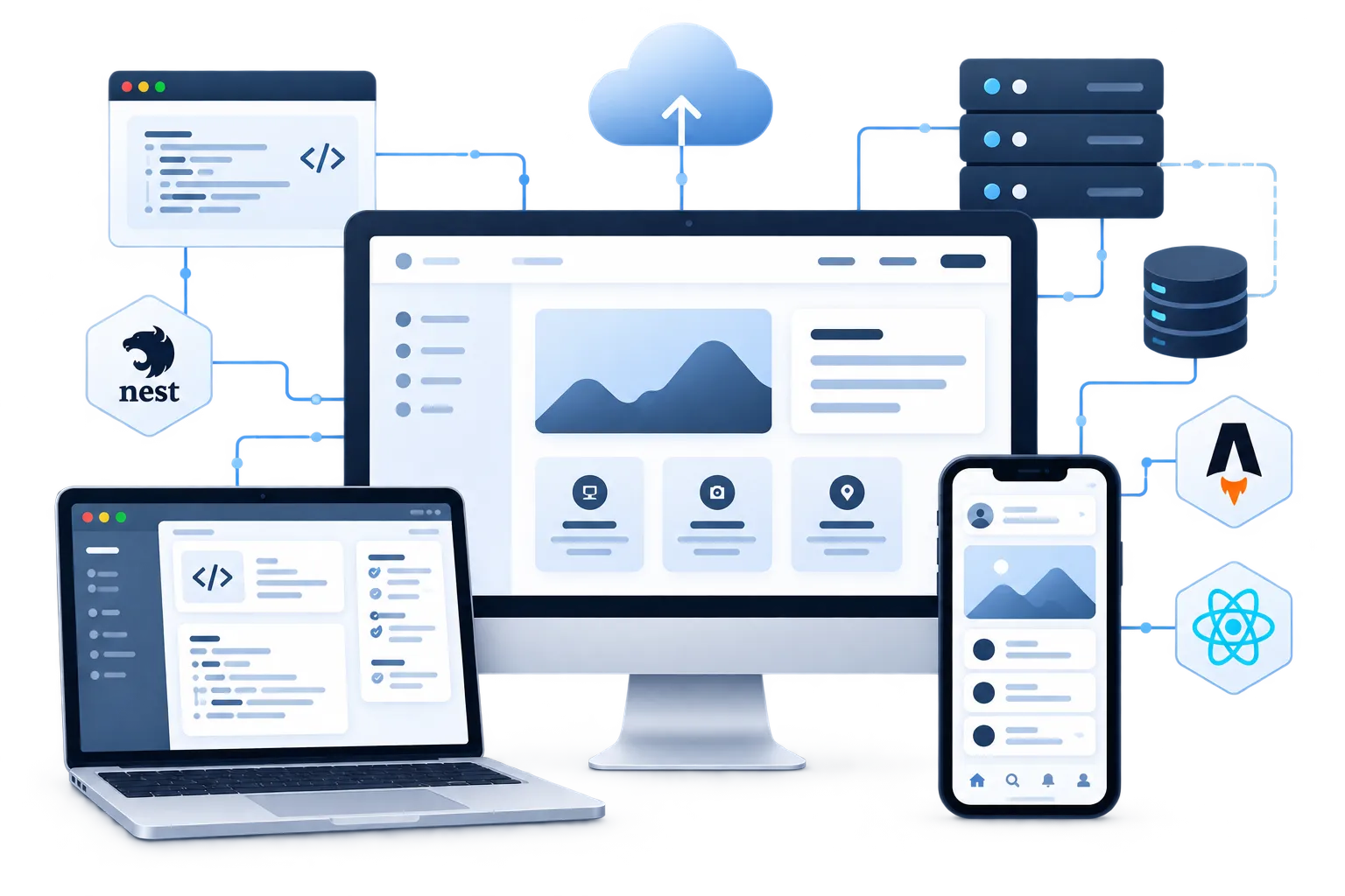Illustration du Service de Développement de Solutions Web